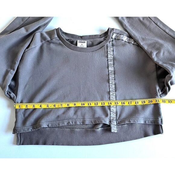 Gymshark 24/7 French Terry Cropped Sweatshirt Gem Grey Lavender Size XL - Picture 8 of 13